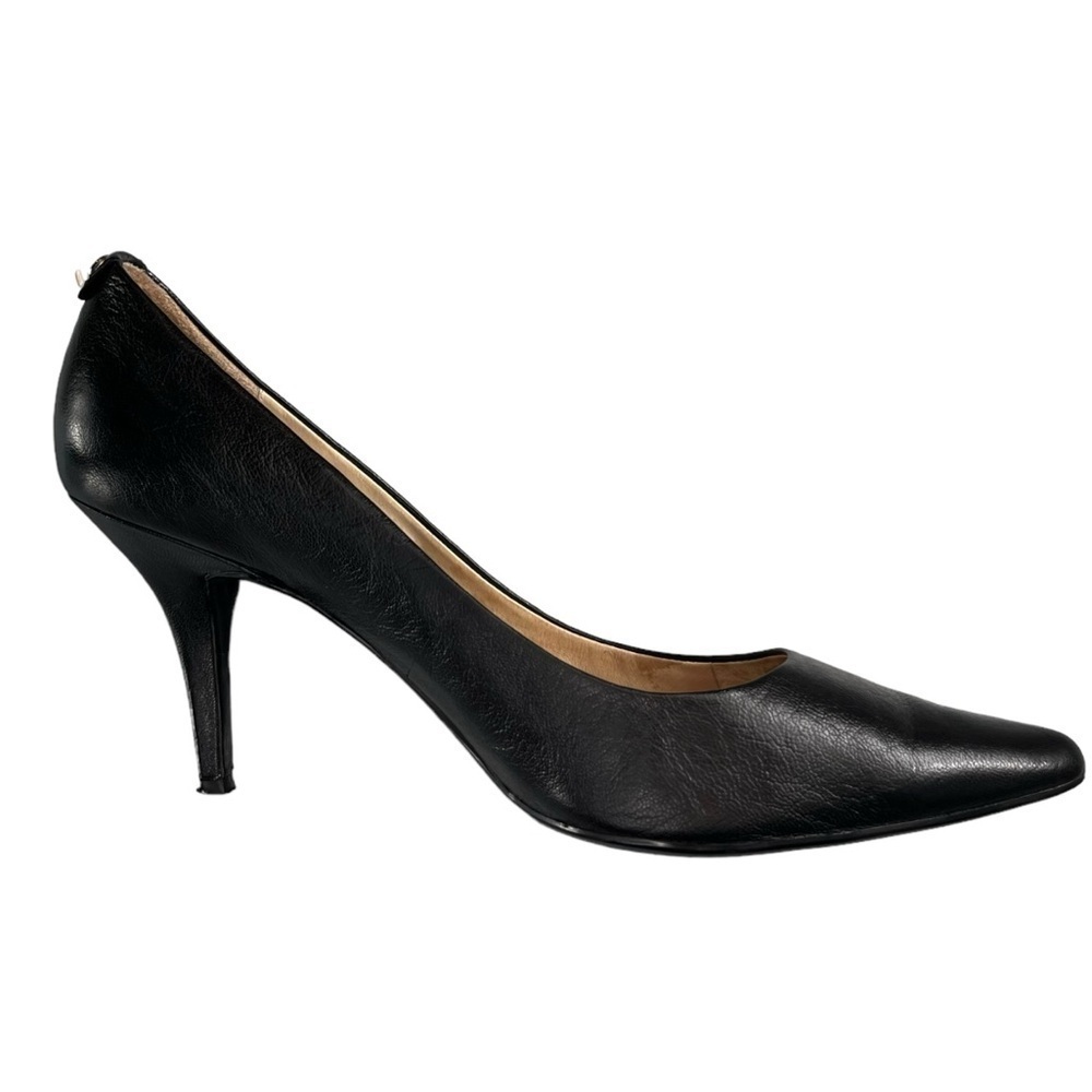 MICHAEL Michael Kors Black Leather Pointed-Toe Pumps